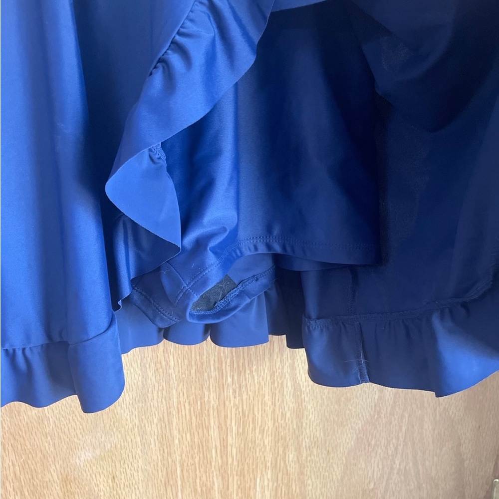 Navy Blue Ruffled Dress - Picture 6 of 8